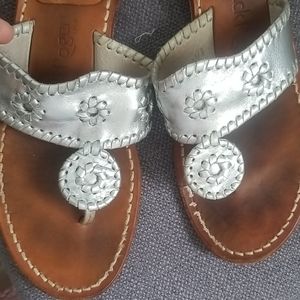 Silver metallic sandals